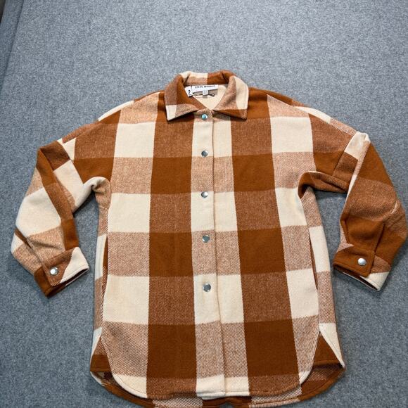 Women's Steve Madden Cream Burnt Orange Western Fringe Shacket Size XS New - Picture 3 of 9